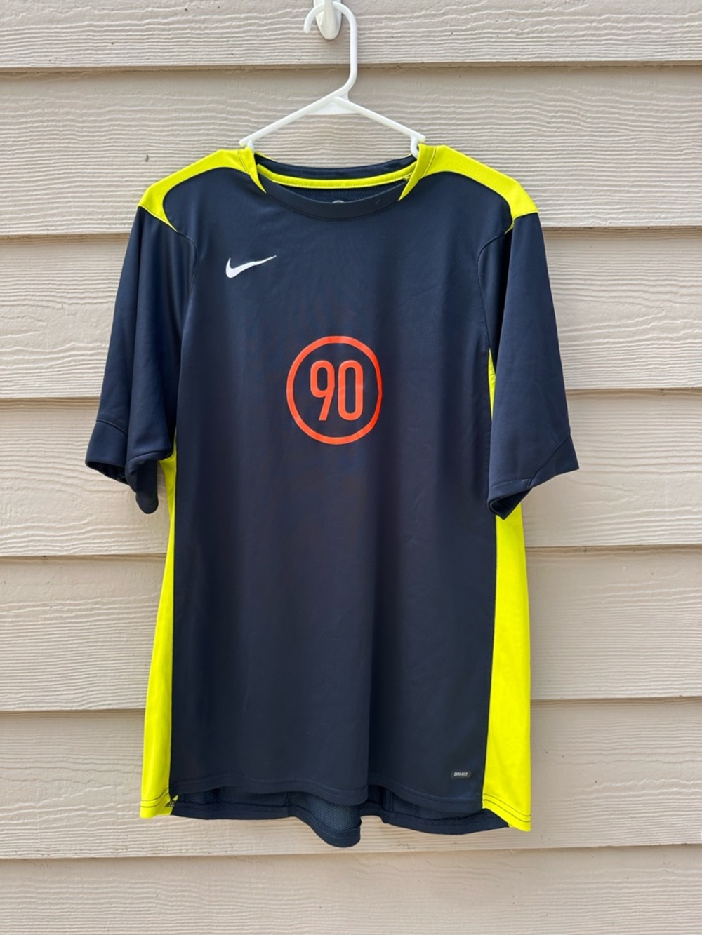 Nike Vintage Mens Total 90 Football Shirt Soccer Jersey Blue Yellow Size L (A53)